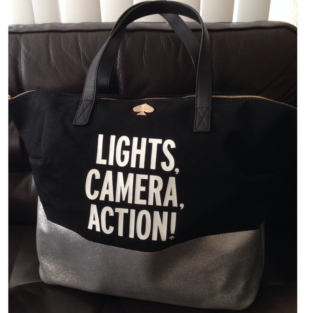 Kate Spade Black and Silver Tote Bag